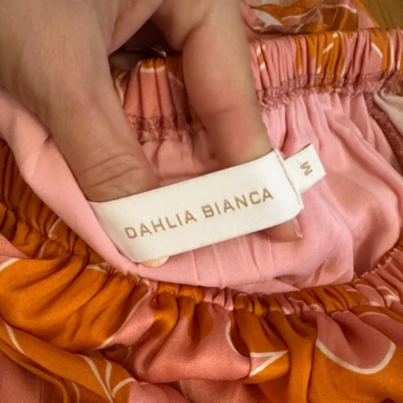 Floral Pink and Orange Women's Dress - Picture 4 of 4